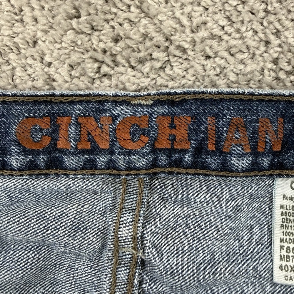Cinch Ian Jeans Men's 40x32 Bootcut Western Cowboy Whiskering Crazy Fade - Picture 8 of 10
